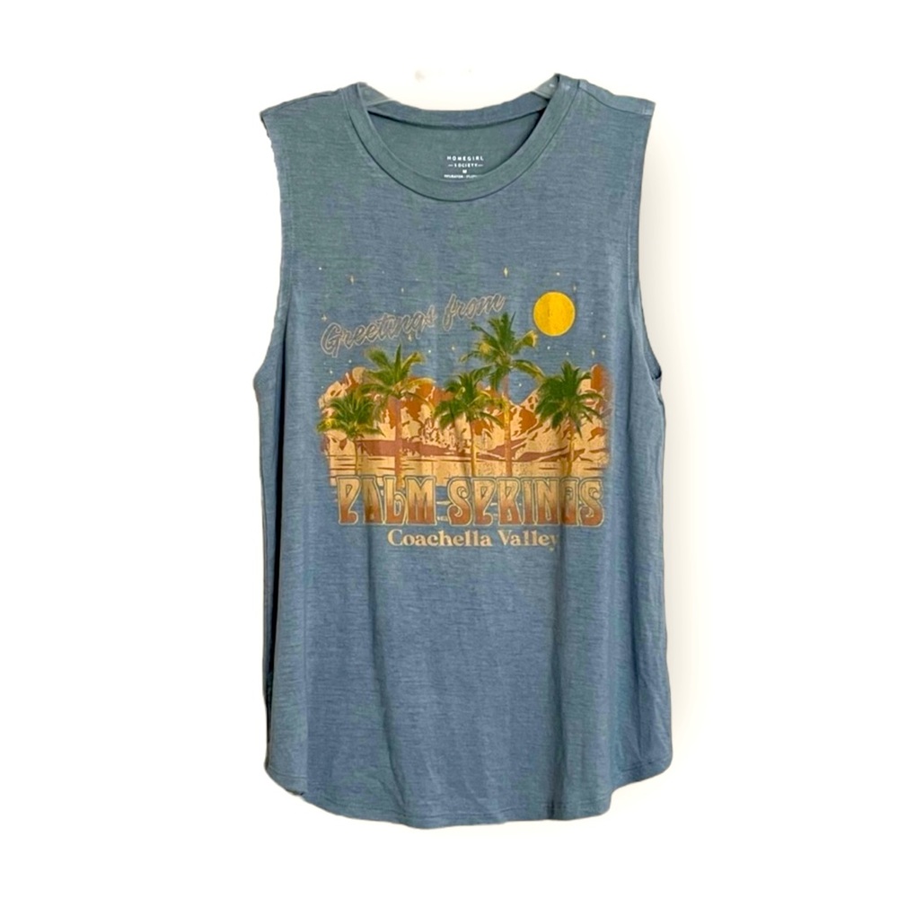 Homegirl Society Blue Coachella Valley Tank Top Medium